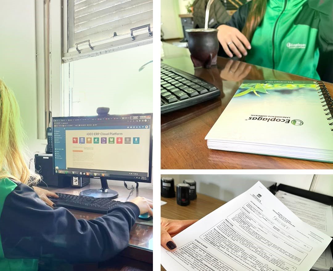 Equipo de Ecoplagas gestionando reportes y documentación de control de plagas